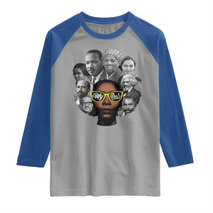 My Roots Black History Leaders Raglan Shirt African American Heritage TS12 Sport Gray Royal Print Your Wear