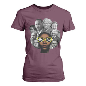 My Roots Black History Leaders T Shirt For Women African American Heritage TS12 Maroon Print Your Wear