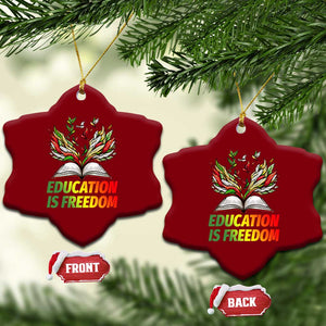 Education Is Freedom Ceramic Ornament Inspirational Black Teacher Gift TS12 Print Your Wear