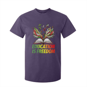 Education Is Freedom T Shirt For Kid Inspirational Black Teacher Gift TS12 Purple Print Your Wear