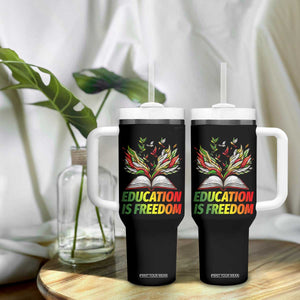 Education Is Freedom Tumbler With Handle Inspirational Black Teacher Gift TS12 Print Your Wear