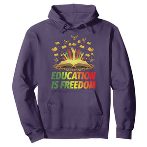 Education Is Freedom Hoodie Black Education Teacher Gift TS12 Purple Print Your Wear