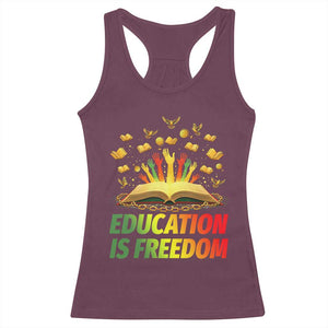 Education Is Freedom Racerback Tank Top Black Education Teacher Gift TS12 Maroon Print Your Wear