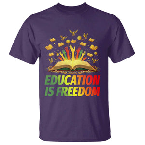 Education Is Freedom T Shirt Black Education Teacher Gift TS12 Purple Print Your Wear