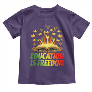 Education Is Freedom Toddler T Shirt Black Education Teacher Gift TS12 Purple Print Your Wear
