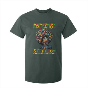 Education Is Freedom T Shirt For Kid Black History Month Gift For Teachers TS12 Dark Forest Green Print Your Wear