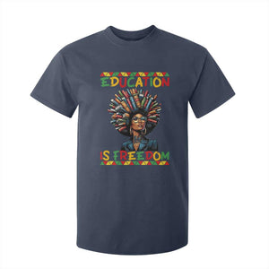 Education Is Freedom T Shirt For Kid Black History Month Gift For Teachers TS12 Navy Print Your Wear