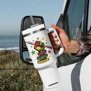 Teach Black History Education Pride Tumbler With Handle Black History Month TS12 Print Your Wear