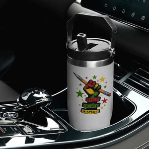 Teach Black History Education Pride Flip Straw Tumbler Black History Month TS12 Print Your Wear