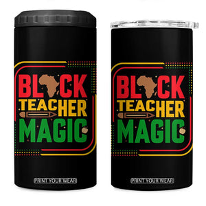 Black Teacher Magic 4 in 1 Can Cooler Tumbler African American Pride Educator Gift TS12 One Size: 16 oz Black Print Your Wear