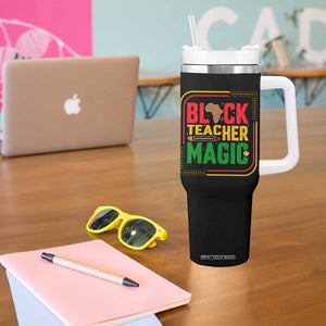 Black Teacher Magic Tumbler With Handle African American Pride Educator Gift TS12 Print Your Wear