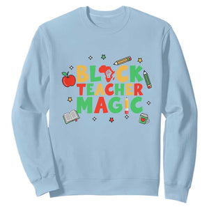 Inspirational Black Teacher Magic Sweatshirt African American History Month TS12 Light Blue Print Your Wear