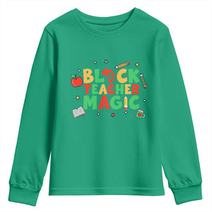 Inspirational Black Teacher Magic Youth Sweatshirt African American History Month TS12 Irish Green Print Your Wear