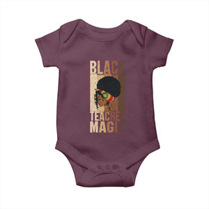 Black Teacher Magic Baby Onesie African American Pride Teacher Life TS12 Maroon Print Your Wear