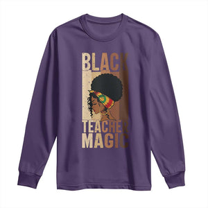 Black Teacher Magic Long Sleeve Shirt African American Pride Teacher Life TS12 Purple Print Your Wear