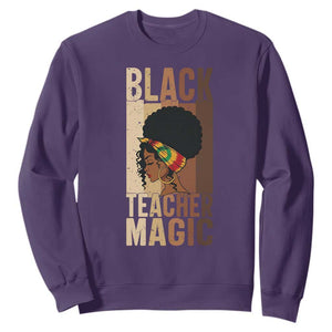 Black Teacher Magic Sweatshirt African American Pride Teacher Life TS12 Purple Print Your Wear