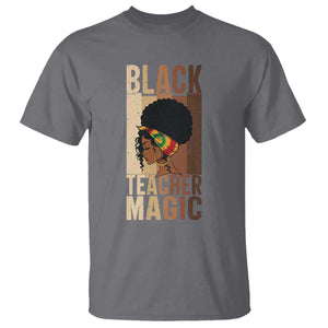 Black Teacher Magic T Shirt African American Pride Teacher Life TS12 Charcoal Print Your Wear