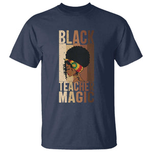 Black Teacher Magic T Shirt African American Pride Teacher Life TS12 Navy Print Your Wear