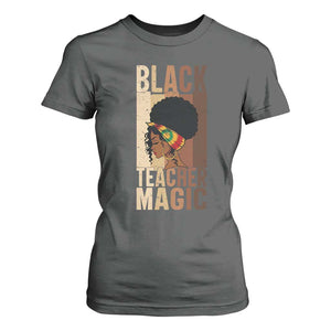 Black Teacher Magic T Shirt For Women African American Pride Teacher Life TS12 Dark Heather Print Your Wear
