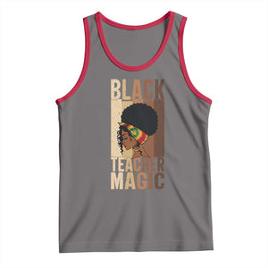 Black Teacher Magic Tank Top African American Pride Teacher Life TS12 Deep Heather Red Print Your Wear