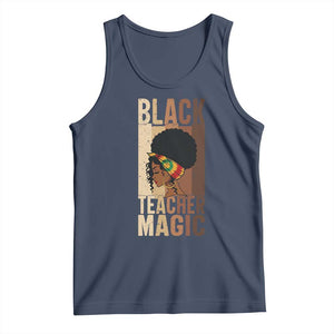 Black Teacher Magic Tank Top African American Pride Teacher Life TS12 Navy Print Your Wear