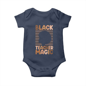Black Teacher Magic Baby Onesie Empowering African American Pride Teacher Gift TS12 Navy Print Your Wear