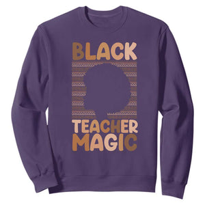 Black Teacher Magic Sweatshirt Empowering African American Pride Teacher Gift TS12 Purple Print Your Wear