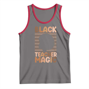 Black Teacher Magic Tank Top Empowering African American Pride Teacher Gift TS12 Deep Heather Red Print Your Wear