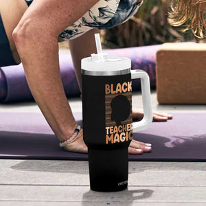 Black Teacher Magic Tumbler With Handle Empowering African American Pride Teacher Gift TS12 Print Your Wear