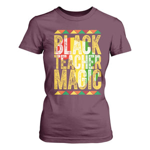 Black History Month Gift T Shirt For Women Black Teacher Magic TS12 Maroon Print Your Wear