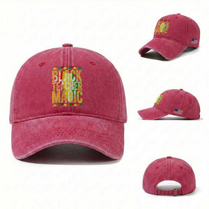 Black History Month Gift Washed Cotton Baseball Cap Black Teacher Magic TS12 Washed Cap Universal Fit Red Print Your Wear