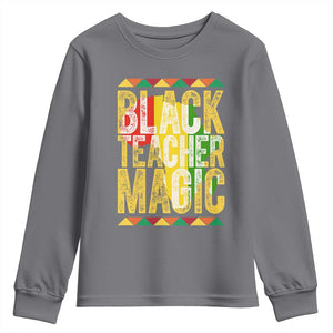 Black History Month Gift Youth Sweatshirt Black Teacher Magic TS12 Charcoal Print Your Wear