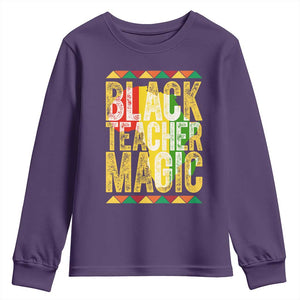 Black History Month Gift Youth Sweatshirt Black Teacher Magic TS12 Purple Print Your Wear