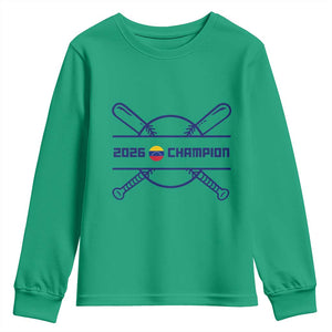 Venezuela Champions 2026 Youth Sweatshirt Baseball Pride Gift TS12 Irish Green Print Your Wear