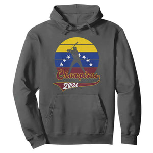 Vintage Venezuela 2026 Champions Hoodie Patriotic Baseball Pride Gift TS12 Dark Heather Print Your Wear