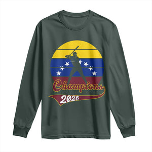 Vintage Venezuela 2026 Champions Long Sleeve Shirt Patriotic Baseball Pride Gift TS12 Dark Forest Green Print Your Wear