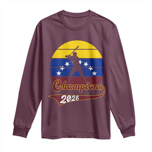 Vintage Venezuela 2026 Champions Long Sleeve Shirt Patriotic Baseball Pride Gift TS12 Maroon Print Your Wear