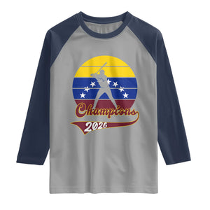 Vintage Venezuela 2026 Champions Raglan Shirt Patriotic Baseball Pride Gift TS12 Sport Gray Navy Print Your Wear