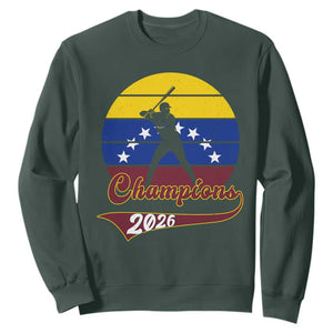 Vintage Venezuela 2026 Champions Sweatshirt Patriotic Baseball Pride Gift TS12 Dark Forest Green Print Your Wear
