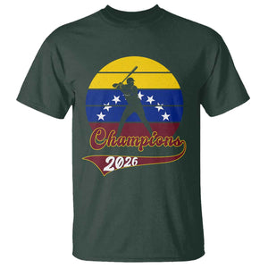 Vintage Venezuela 2026 Champions T Shirt Patriotic Baseball Pride Gift TS12 Dark Forest Green Print Your Wear