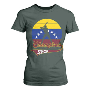 Vintage Venezuela 2026 Champions T Shirt For Women Patriotic Baseball Pride Gift TS12 Dark Forest Green Print Your Wear