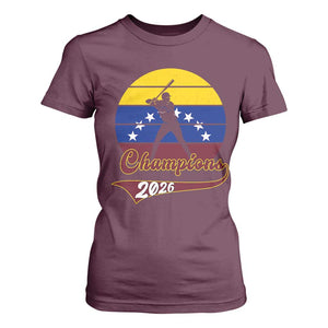 Vintage Venezuela 2026 Champions T Shirt For Women Patriotic Baseball Pride Gift TS12 Maroon Print Your Wear
