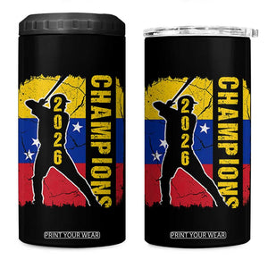 Venezuela 2026 Champions 4 in 1 Can Cooler Tumbler Baseball Vinotinto Pride Gift TS12 One Size: 16 oz Black Print Your Wear