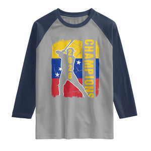 Venezuela 2026 Champions Raglan Shirt Baseball Vinotinto Pride Gift TS12 Sport Gray Navy Print Your Wear