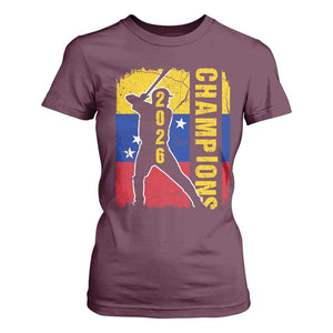 Venezuela 2026 Champions T Shirt For Women Baseball Vinotinto Pride Gift TS12 Maroon Print Your Wear