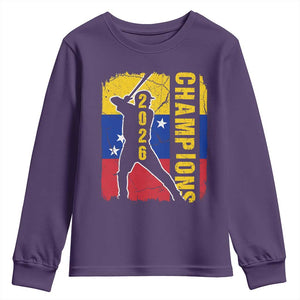 Venezuela 2026 Champions Youth Sweatshirt Baseball Vinotinto Pride Gift TS12 Purple Print Your Wear