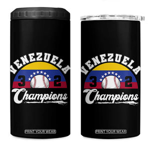 Venezuela 2026 Champions 4 in 1 Can Cooler Tumbler Baseball Patriotic Pride TS12 One Size: 16 oz Black Print Your Wear