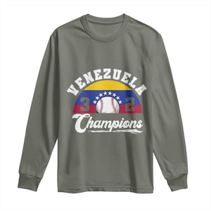 Venezuela 2026 Champions Long Sleeve Shirt Baseball Patriotic Pride TS12 Military Green Print Your Wear