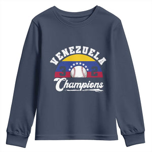 Venezuela 2026 Champions Youth Sweatshirt Baseball Patriotic Pride TS12 Navy Print Your Wear