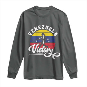 Venezuela 2026 Victory Baseball Long Sleeve Shirt Retro Softball Player Gift TS12 Dark Heather Print Your Wear